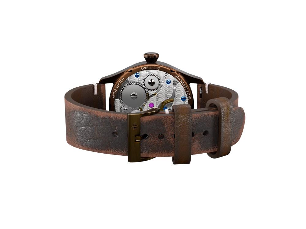 Indie Watch Swell Automatik Uhr, PVD Bronze, Gelb, 42 mm, 257BB