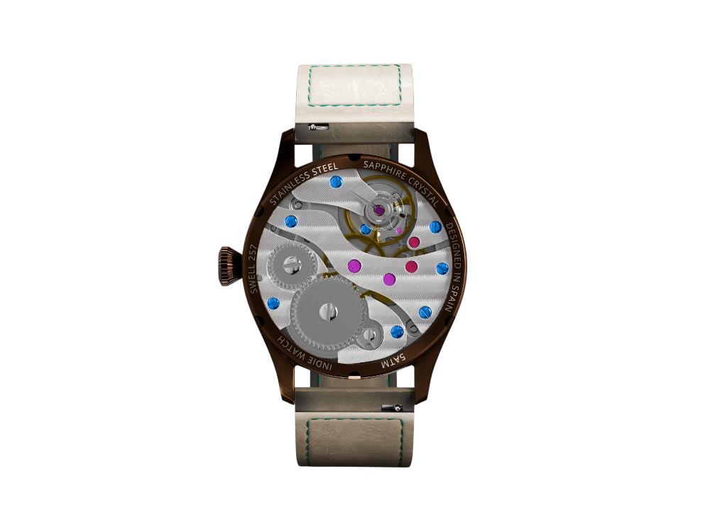 Indie Watch Swell Automatik Uhr, PVD Bronze, Hellblau, 42 mm, 257HB