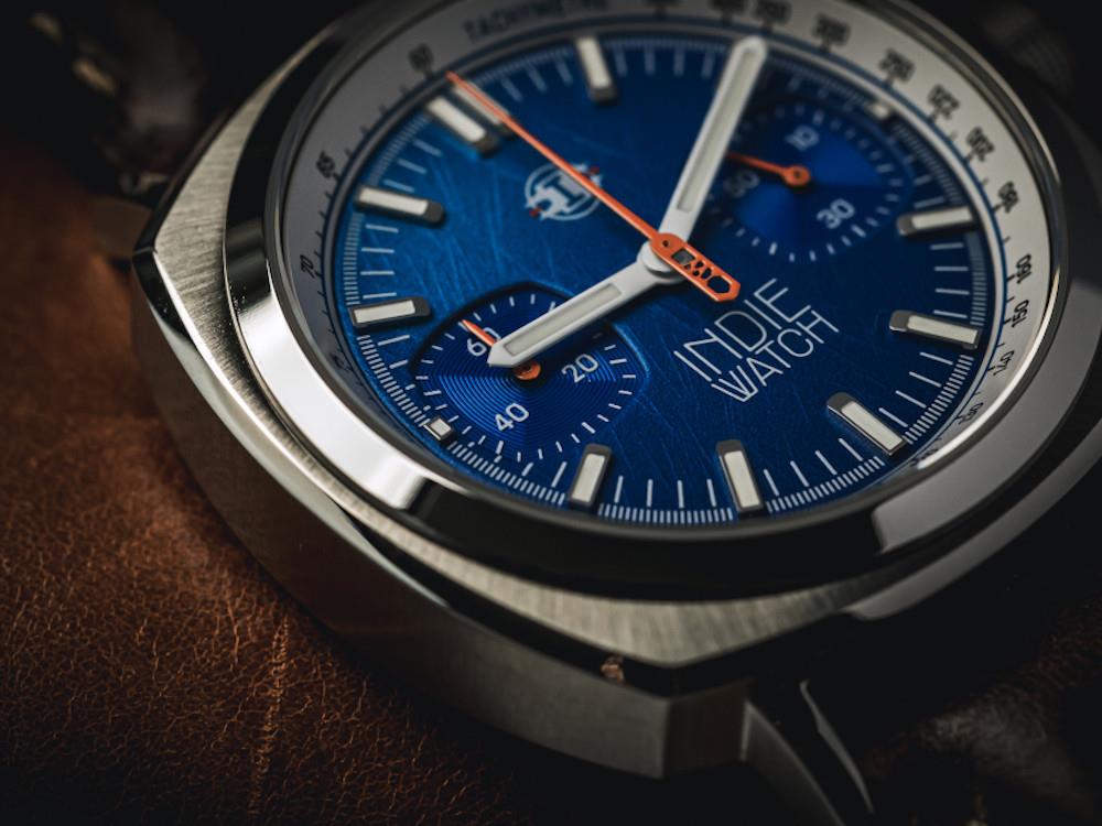 Indie Watch Strum Quartz Uhr, Blau, 42 mm, Chronograph, 521K