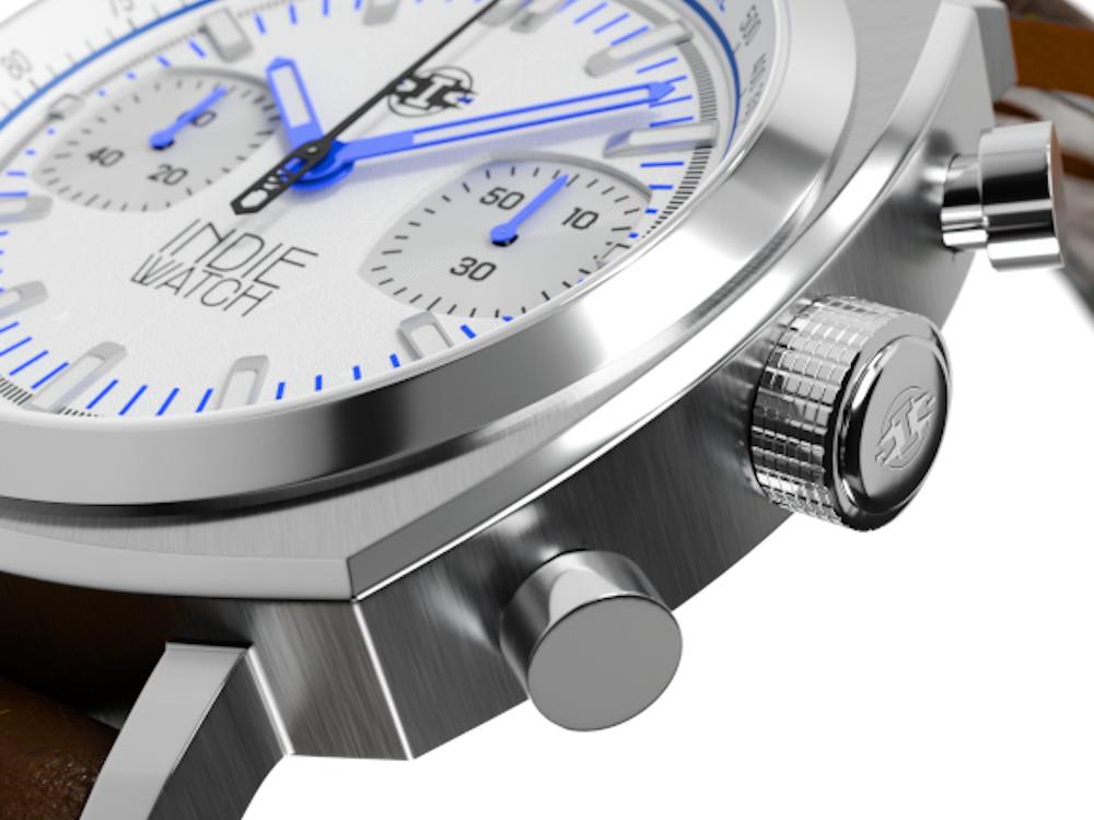 Indie Watch Strum Quartz Uhr, Weiss, 42 mm, Chronograph, 521L