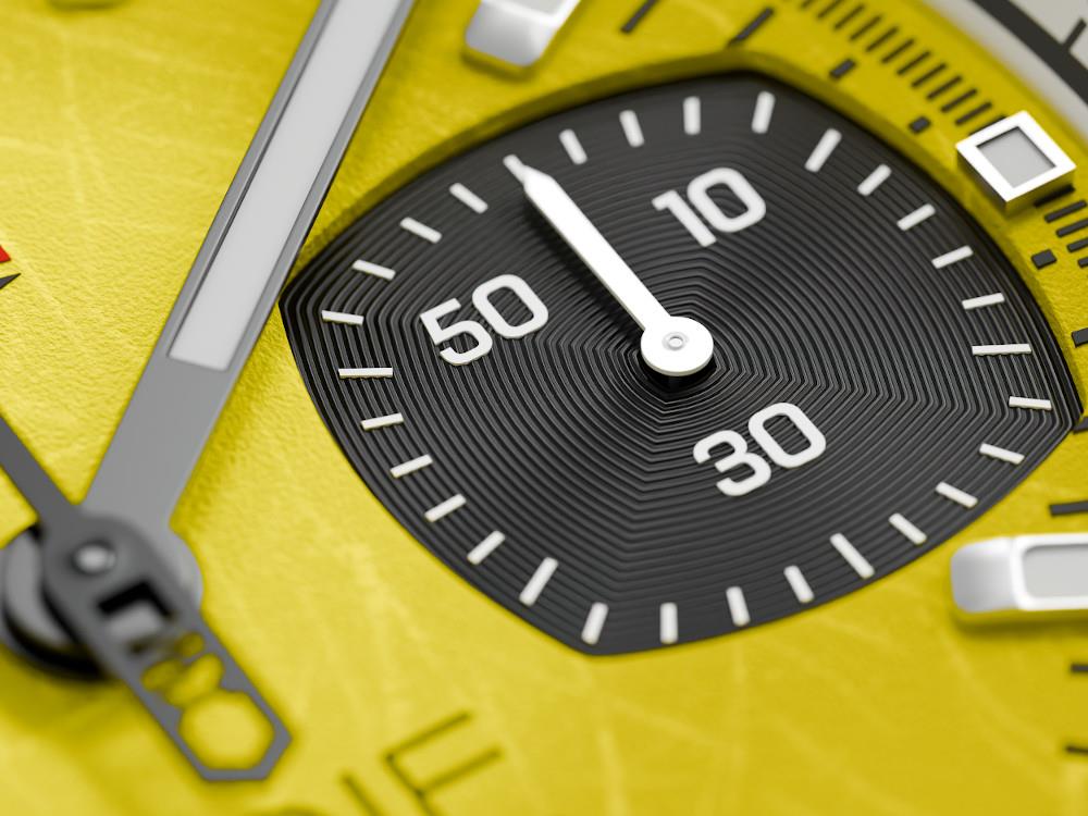 Indie Watch Strum Quartz Uhr, Gelb, 42 mm, Chronograph, 521M