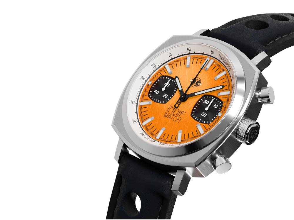 Indie Watch Strum Quartz Uhr, Orange, 42 mm, Chronograph, 521X