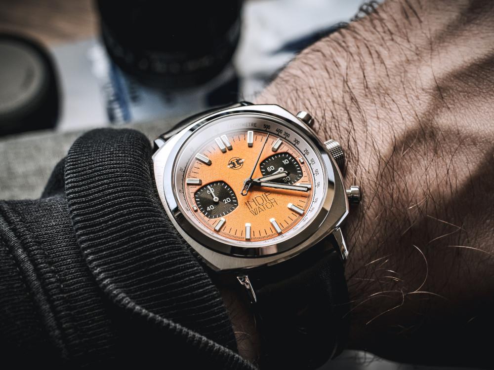 Indie Watch Strum Quartz Uhr, Orange, 42 mm, Chronograph, 521X