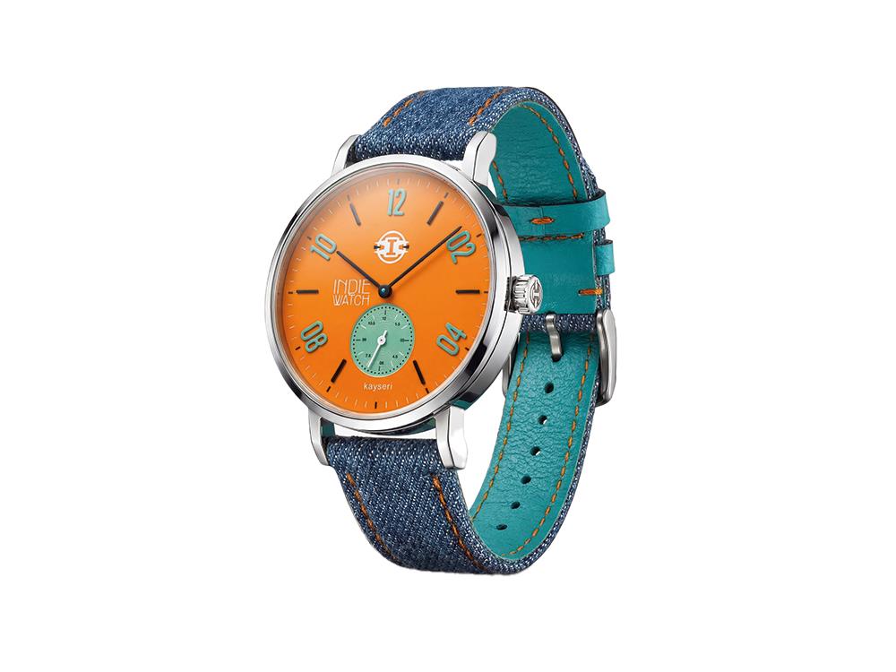 Indie Watch Kayseri Quartz Uhr, Edelstahl 316L , Orange, 38 mm, 76H