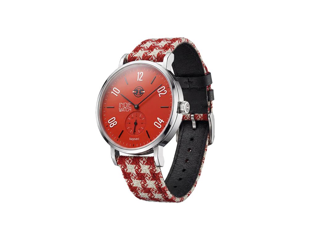 Indie Watch Kayseri Quartz Uhr, Edelstahl 316L , Rot, 38 mm, 76Q