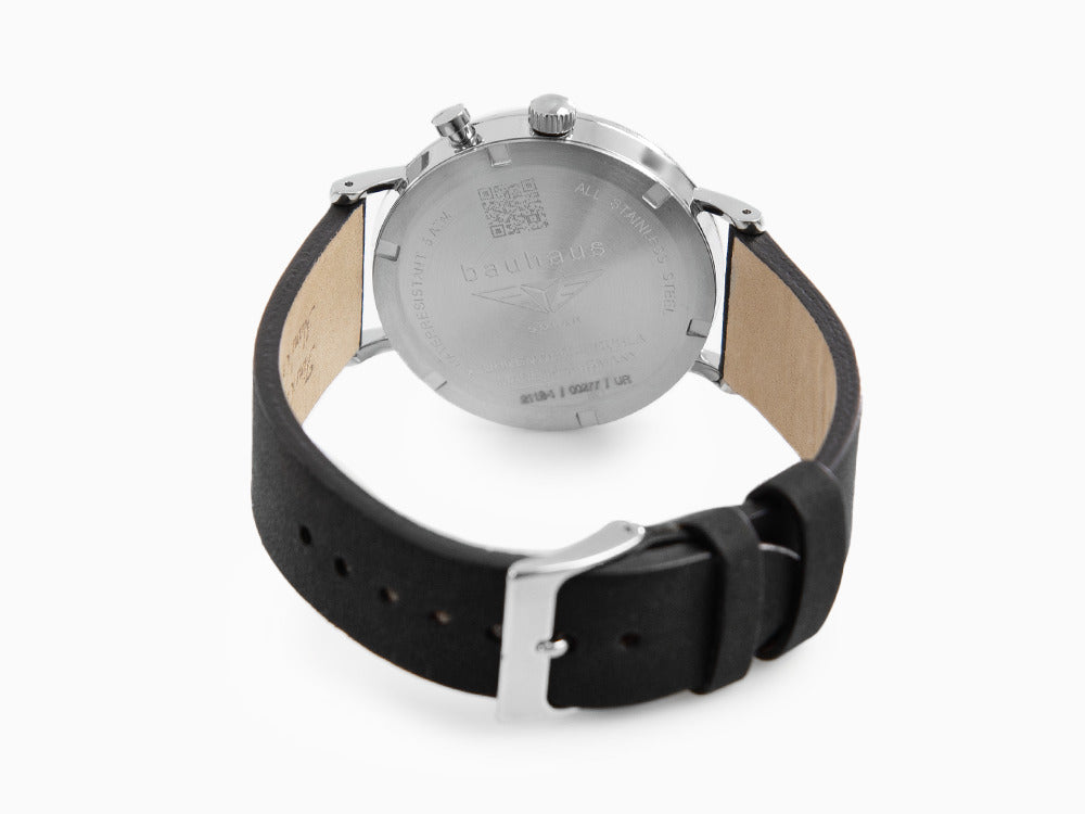 Bauhaus Quartz Uhr, Silber, 41 mm, Tag, 2112-1