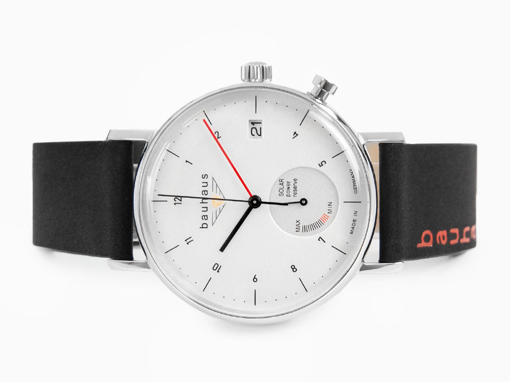 Bauhaus Quartz Uhr, Silber, 41 mm, Tag, 2112-1