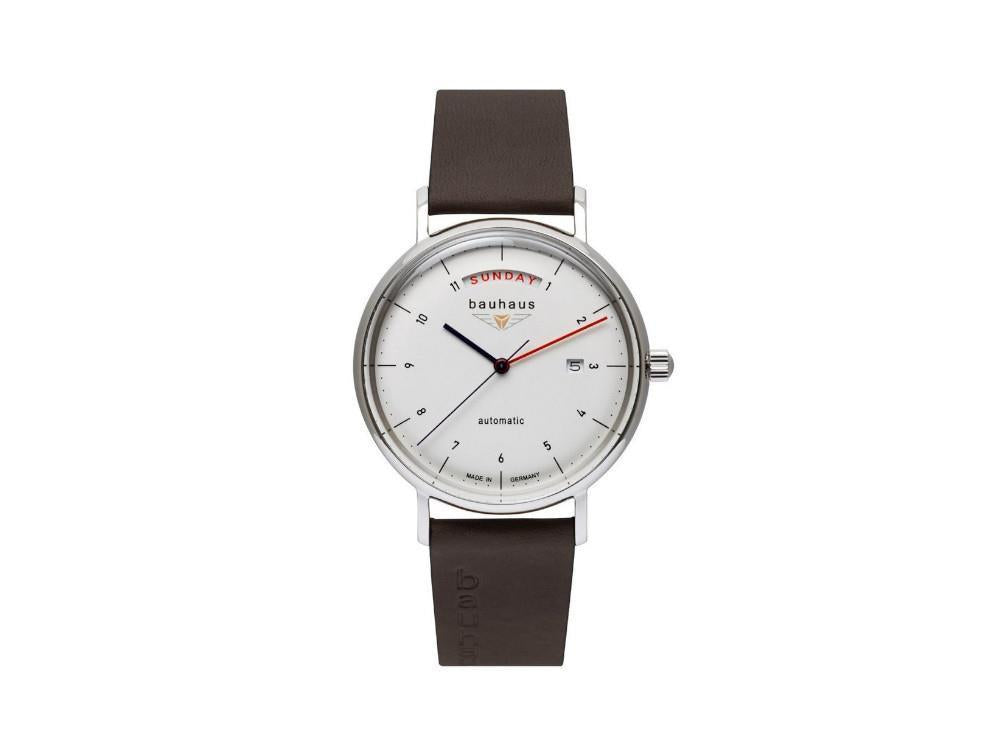 Bauhaus Automatik Uhr, Weiss, 41 mm, Tag und Datum, 2162-1