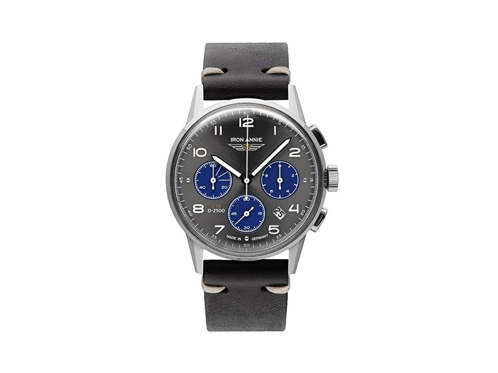 Iron Annie G38 Dessau Quartz Uhr, Schwarz, 42 mm, Chronograph, Tag, 5372-3