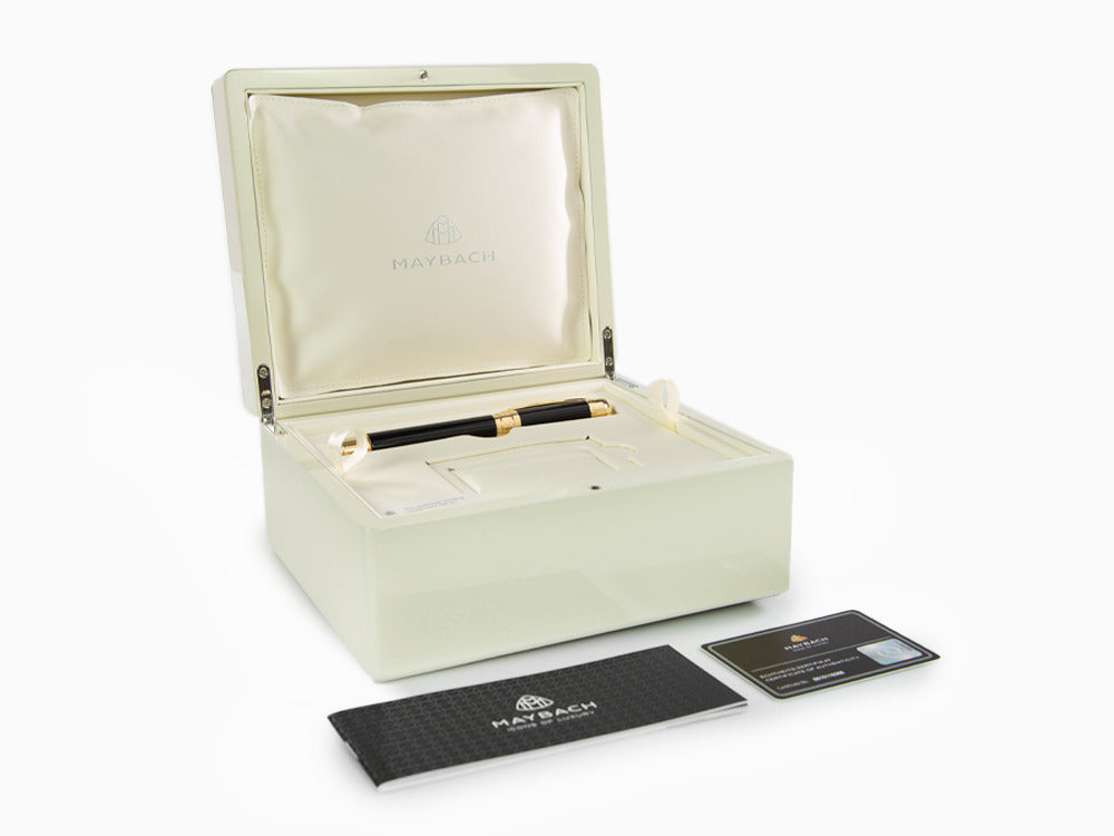 Maybach The Peak I Lustrous Midnight Füllfederhalter, Vergoldet, Schwarz
