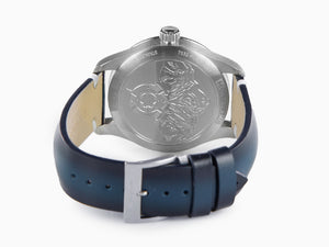 Montblanc 1858 Automatik Uhr, Blau, 40 mm, Lederband, 126758