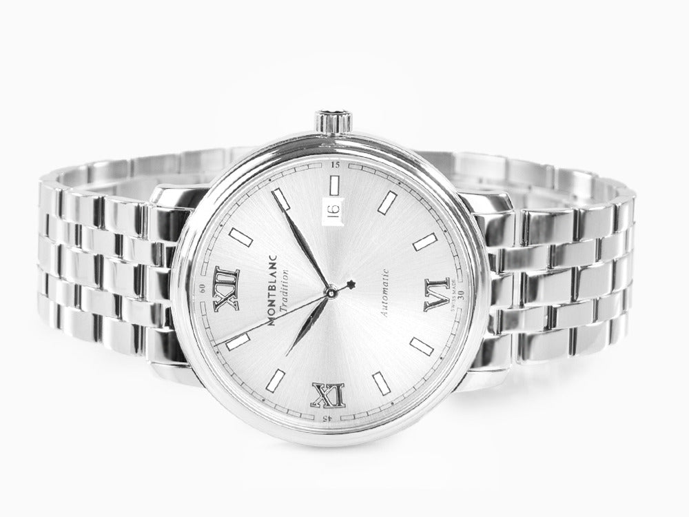 Montblanc Tradition Automatik Uhr, Silber, 40 mm, Stahlband, 127770