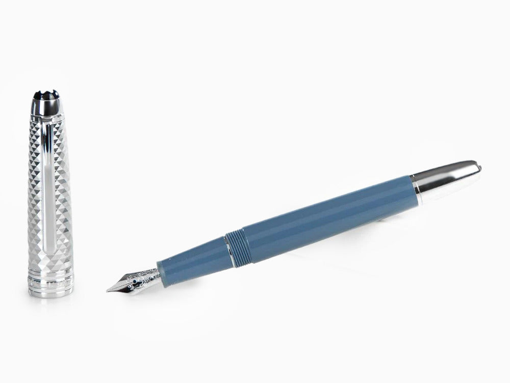 Montblanc Meisterstück Glacier Doué Füllfederhalter, Blau, 129403