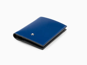 Montblanc Meisterstück Compact Brieftasche, Blau, Leder, 6 Karten, 129678