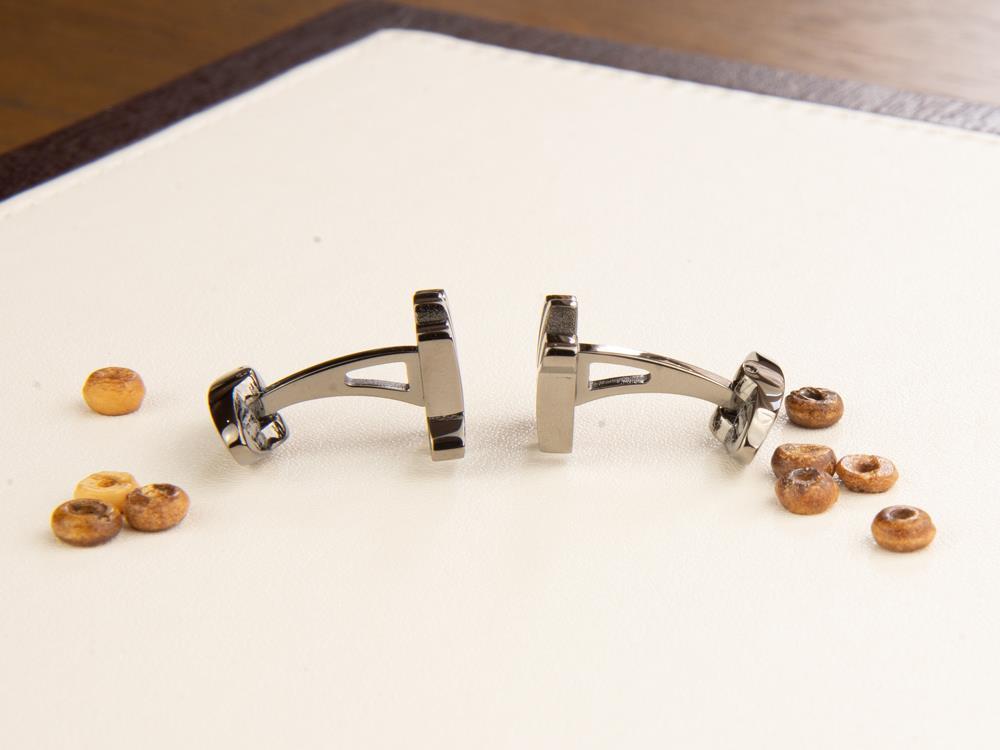 Montegrappa Ambigram Manschettenknöpfe, Edelstahl, IP Gun Metal, IDA2CLL0