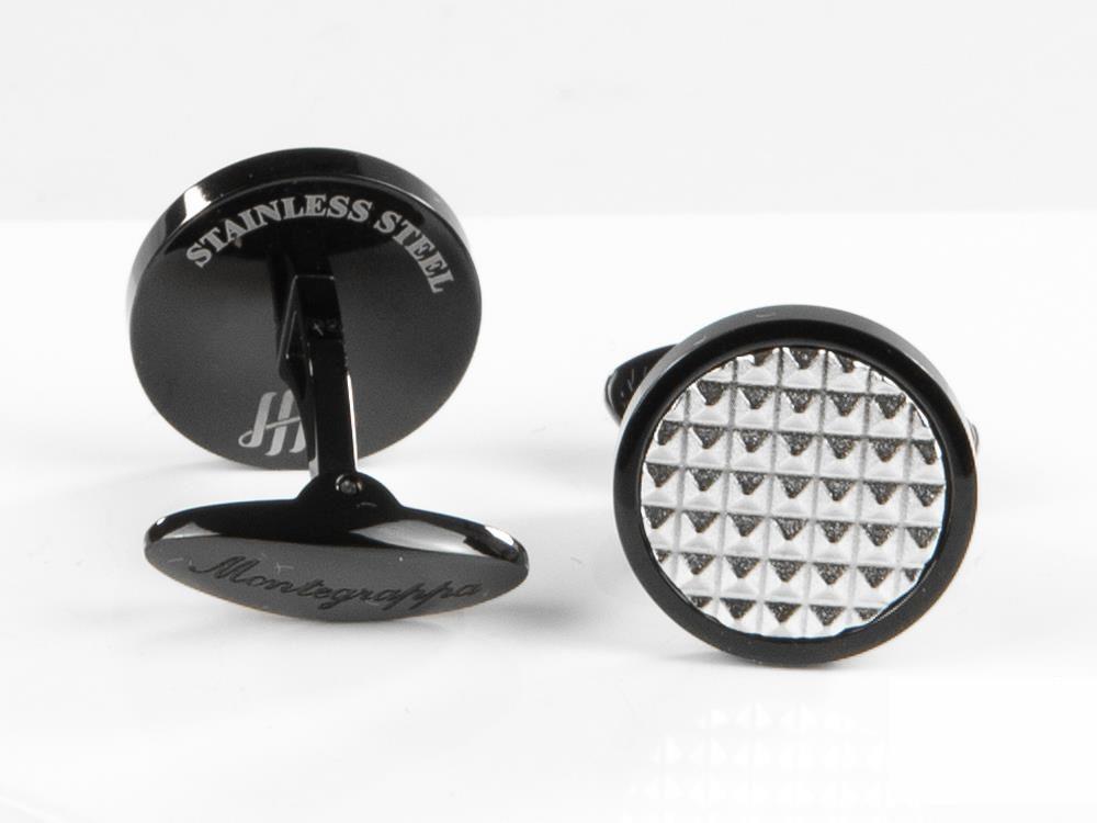 Montegrappa Clou Manschettenknöpfe, Edelstahl, IP Black, IDCPCLBS