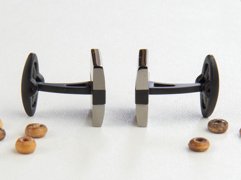 Montegrappa Quadro Manschettenknöpfe, Edelstahl. IP Gun Metal, IDQUCLSL