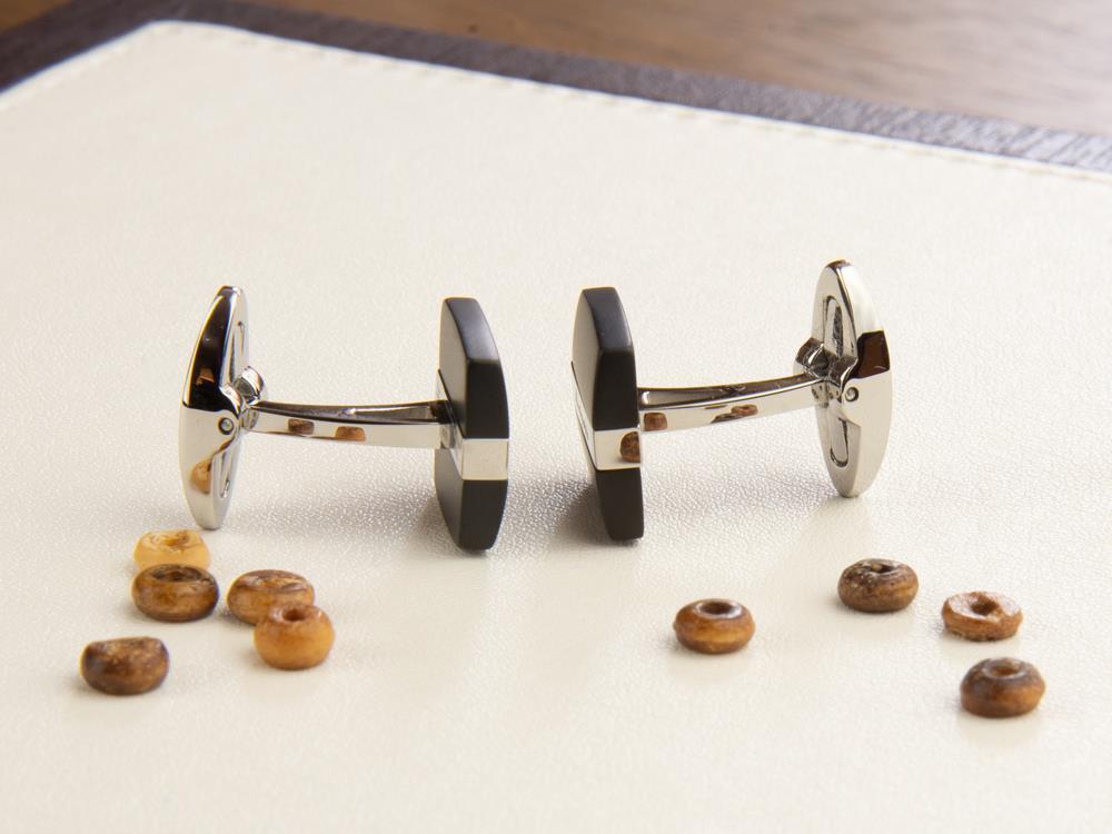 Montegrappa Rettangolo Manschettenknöpfe, Edelstahl & IP Black, IDRTCLSB