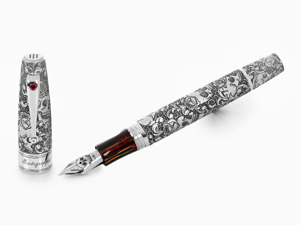 Montegrappa Skulls & Roses Füllfederhalter, Limitierte Edition, ISSKN-SE