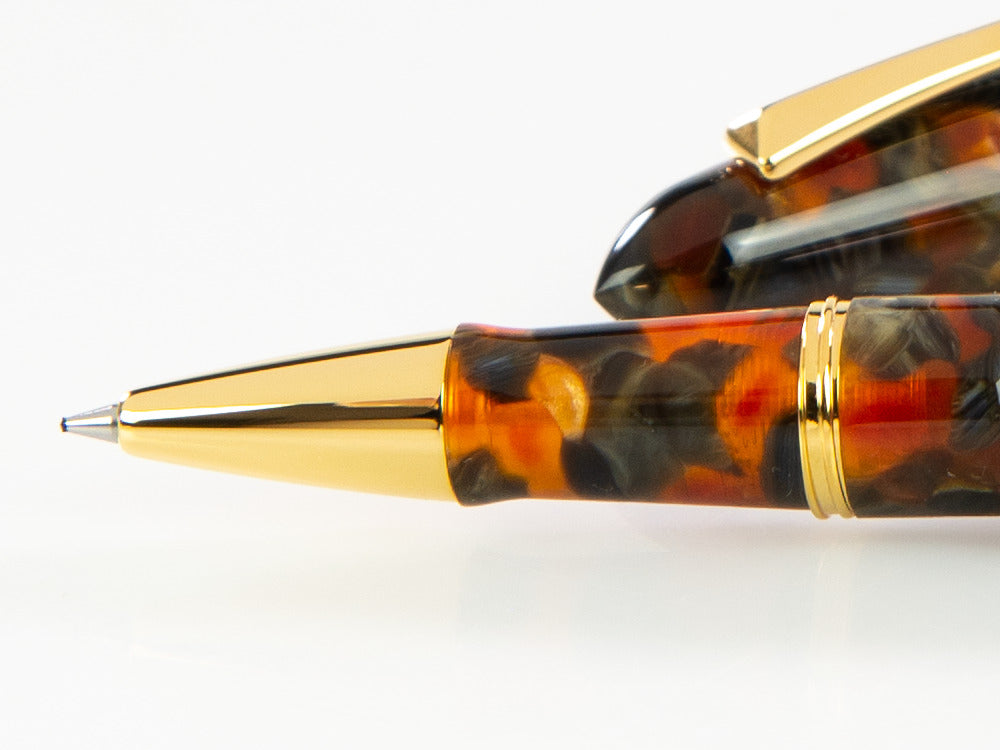 Montegrappa Venetia Plume Agate Roller, Orange, Vergoldet, ISVENRAJ