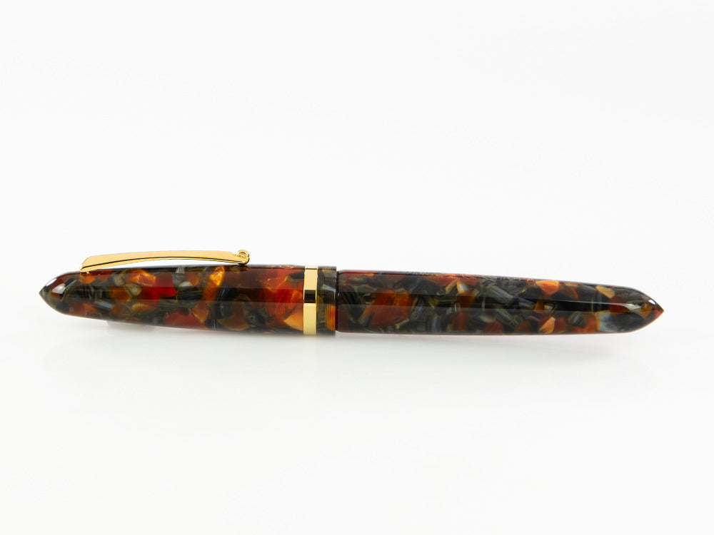 Montegrappa Venetia Plume Agate Roller, Orange, Vergoldet, ISVENRAJ