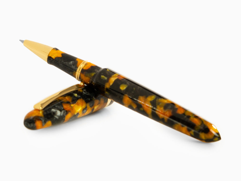 Montegrappa Venetia Havana Amber Roller, Bernstein, Vergoldet, ISVENRAO