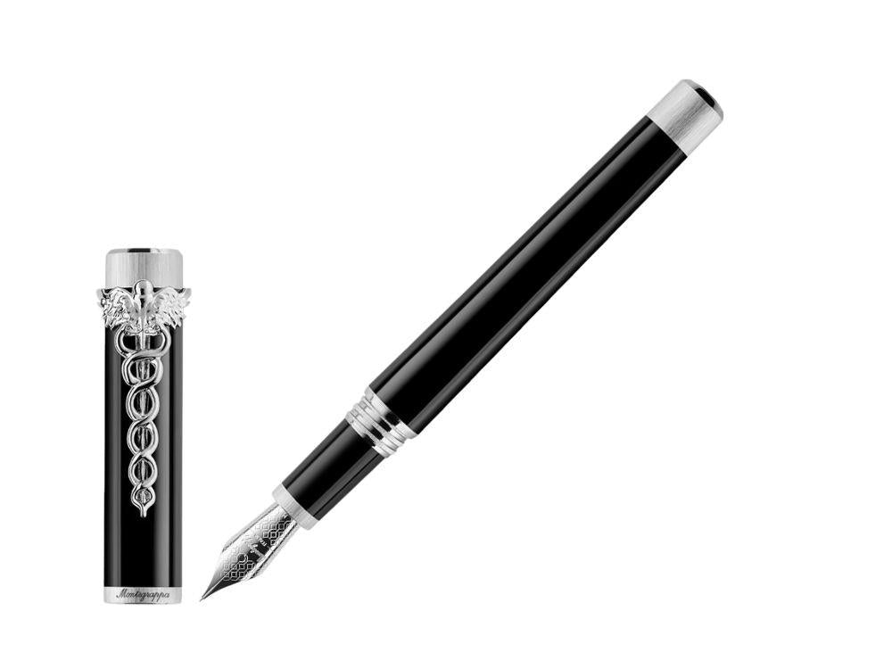 Montegrappa Zero Caduceus Palladium Füllfederhalter Stahlfeder