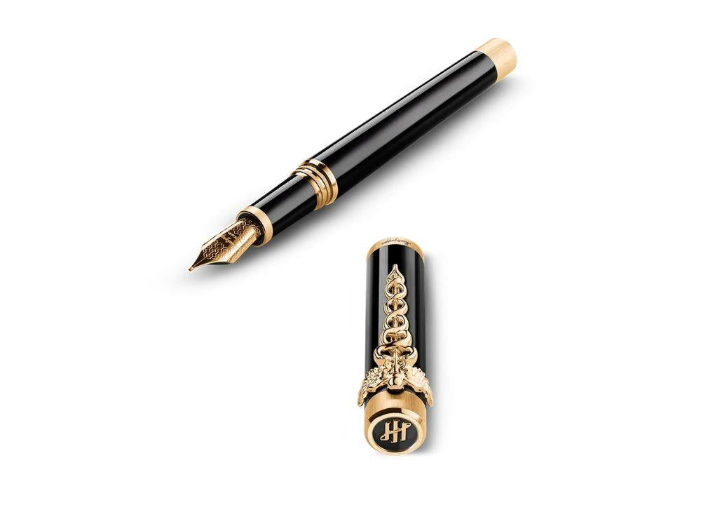 Montegrappa Zero Caduceus Yellow Gold Füllfederhalter Stahlfeder