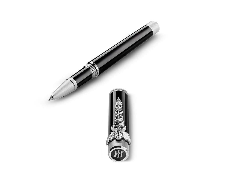 Montegrappa Zero Caduceus Palladium Roller, Schwarz, ISZECRIP