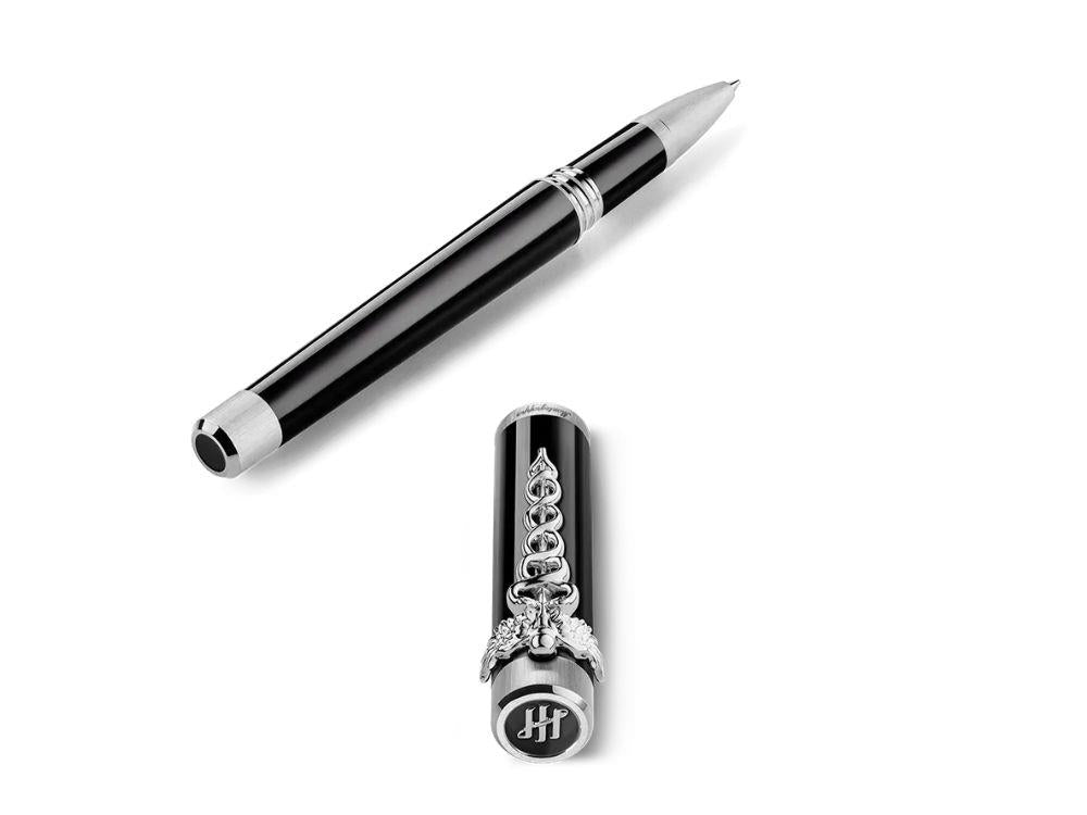 Montegrappa Zero Caduceus Palladium Roller, Schwarz, ISZECRIP
