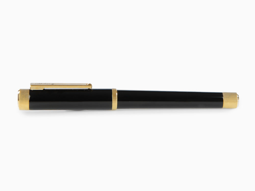 Montegrappa Zero Füllfederhalter, Schwarzes Edelharz, Gelbgold, ISZEI-4Y
