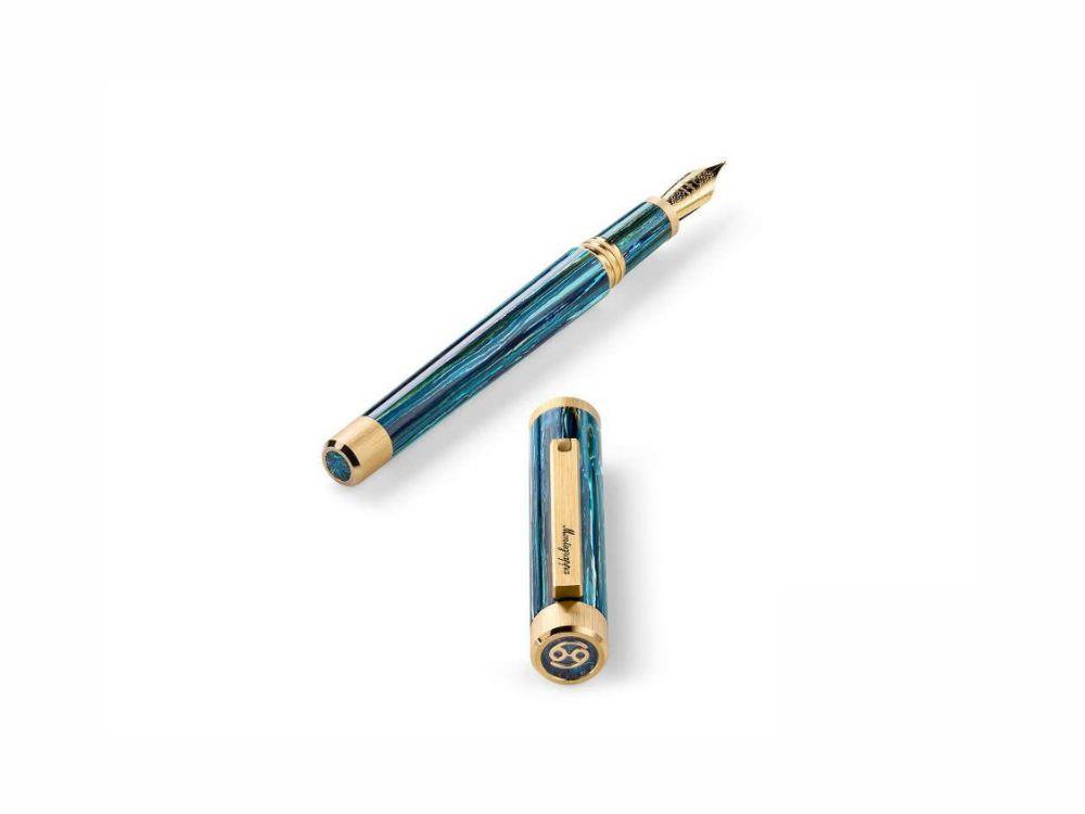 Montegrappa Zero Zodiac Cancer Füllfederhalter, Edelstahl, ISZEZ-IY-G9