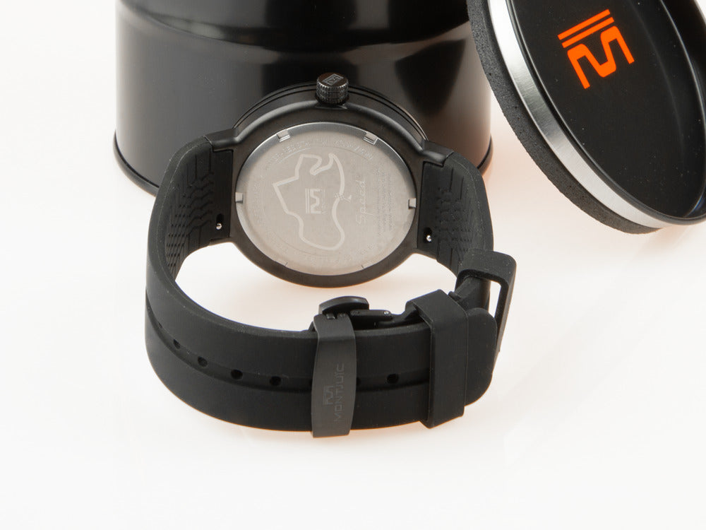 Montjuic Elegance Quartz Uhr, Edelstahl 316L , Schwarz, 43 mm, MJ1.0103.B