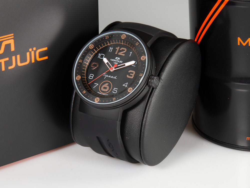 Montjuic Elegance Quartz Uhr, Edelstahl 316L , Schwarz, 43 mm, MJ1.0507.B