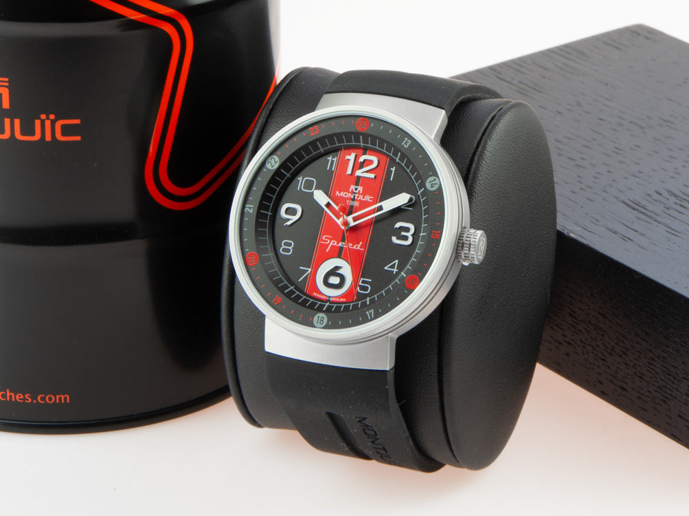 Montjuic Sport Quartz Uhr, Edelstahl 316L , Schwarz, 43 mm, MJ1.0602.S