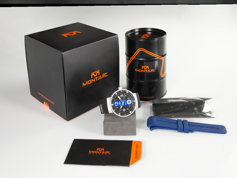 Montjuic Sport Quartz Uhr, Edelstahl 316L , Schwarz, 43 mm, MJ1.0703.S