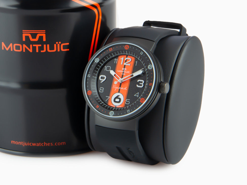 Montjuic Sport Quartz Uhr, Edelstahl 316L , Schwarz, 43 mm, MJ1.0801.B