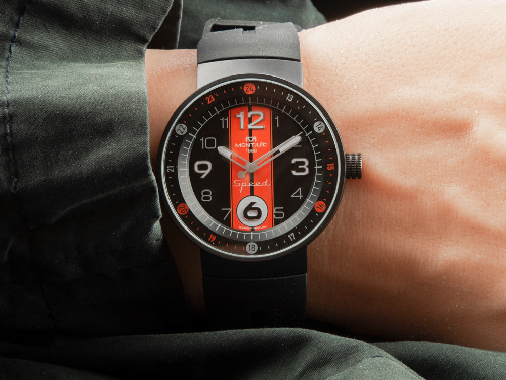 Montjuic Sport Quartz Uhr, Edelstahl 316L , Schwarz, 43 mm, MJ1.0801.B