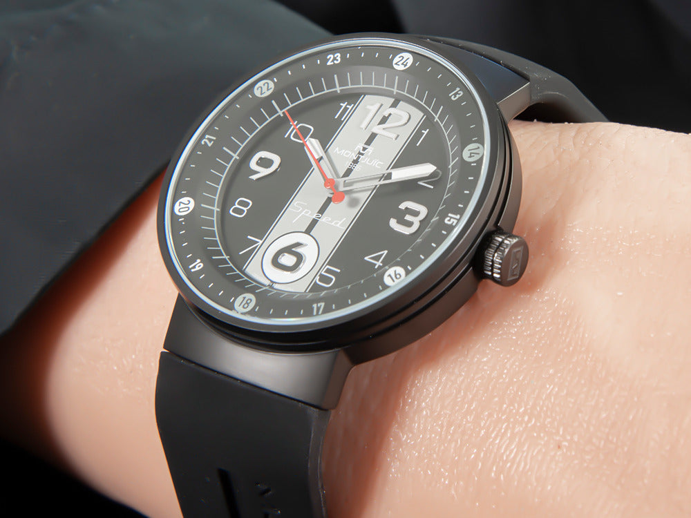 Montjuic Sport Quartz Uhr, Edelstahl 316L , Schwarz, 43 mm, MJ1.0903.B