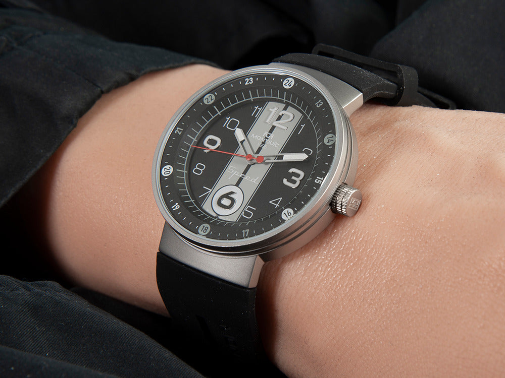 Montjuic Sport Quartz Uhr, Edelstahl 316L , Schwarz, 43 mm, MJ1.0903.S