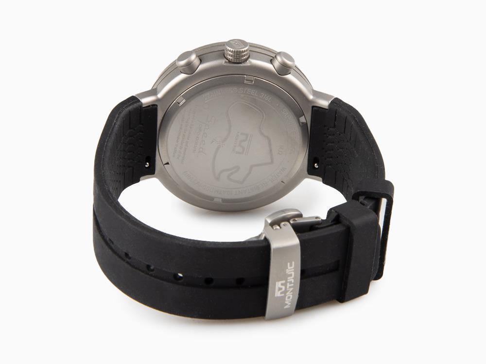 Montjuic Speed Chronograph Quartz Uhr, Edelstahl 316L , Weiss, 45 mm, MJ2.0701.S