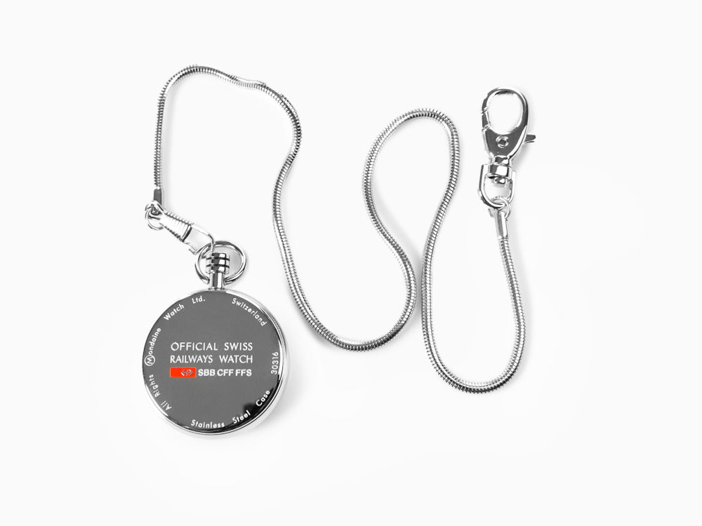 Mondaine SBB Evo Quartz Taschenuhr, Stahl, Weiss, 43 mm, A660.30316.11SBB