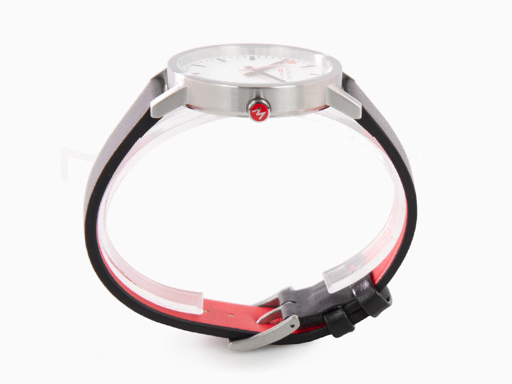 Mondaine Classic Quartz Uhr, Weiss, 40 mm, Lederband, A660.30360.16SBB