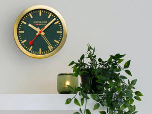 Mondaine Clocks Quartz Uhr, Aluminium, Grün, 12.5 cm, A997.MCAL.66SBG