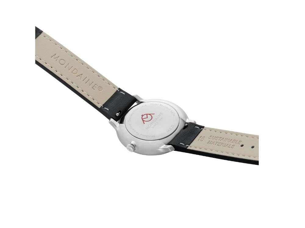 Mondaine Doppio Quartz Uhr, Weiss, 33 mm, MLE.33110.LBV