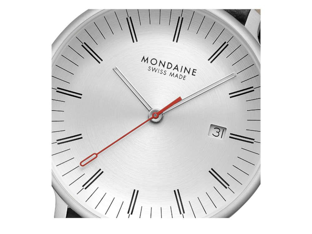 Mondaine Doppio Quartz Uhr, Weiss, 41 mm, MLE.41210.LBV