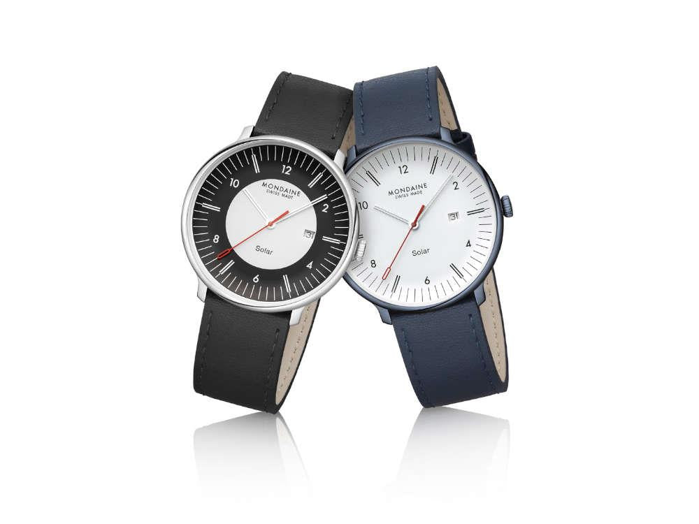 Mondaine Doppio Quartz Solar Uhr, Weiss, 41 mm, MLE.41910.LDV