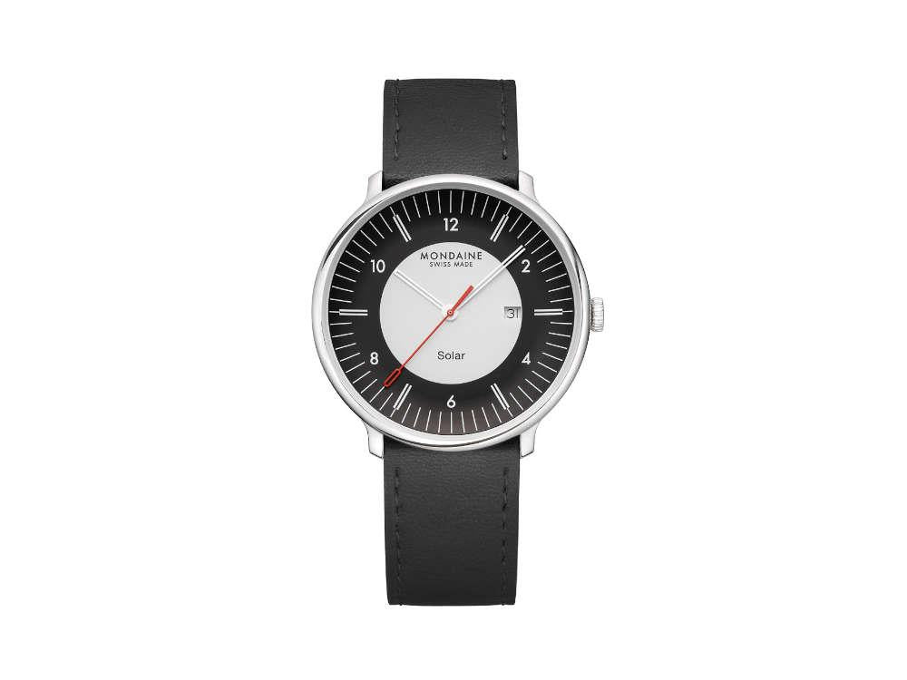 Mondaine Doppio Quartz Solar Uhr, Weiss, 41 mm, MLE.41920.LBV
