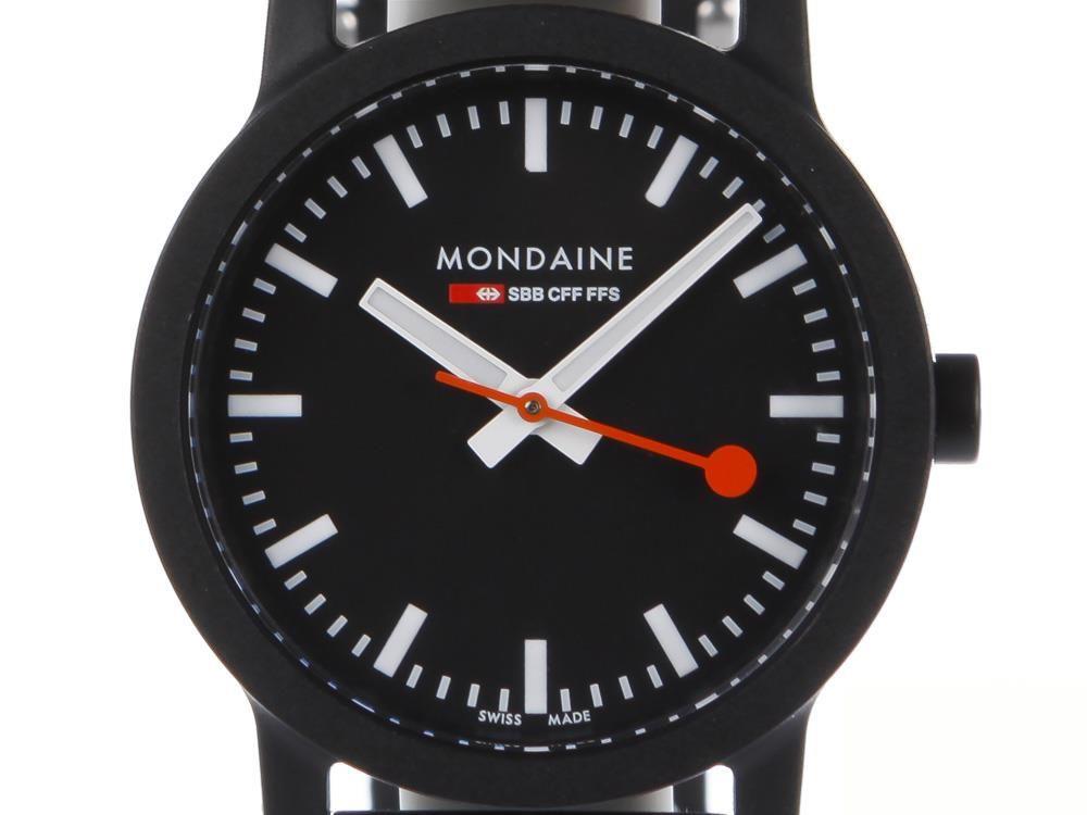 Mondaine Essence Quartz Uhr, Ökologisch - recycelt, Schwarz, 32mm, MS1.32120.RB