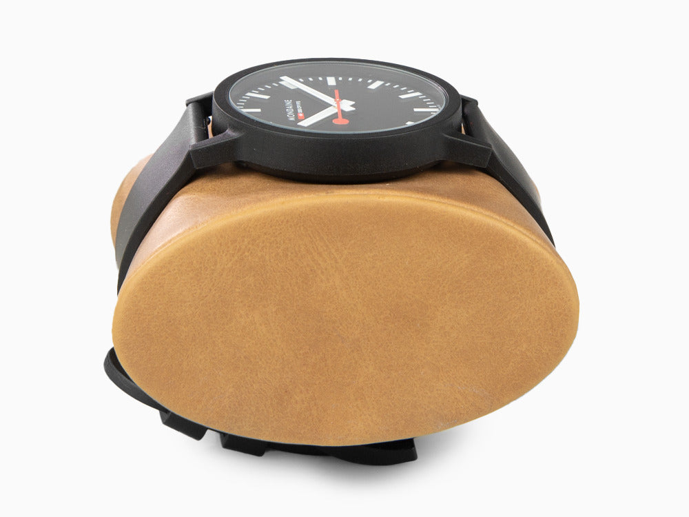 Mondaine Essence Quartz Uhr, Ökologisch - recycelt, Schwarz, 41mm, MS1.41120.RB